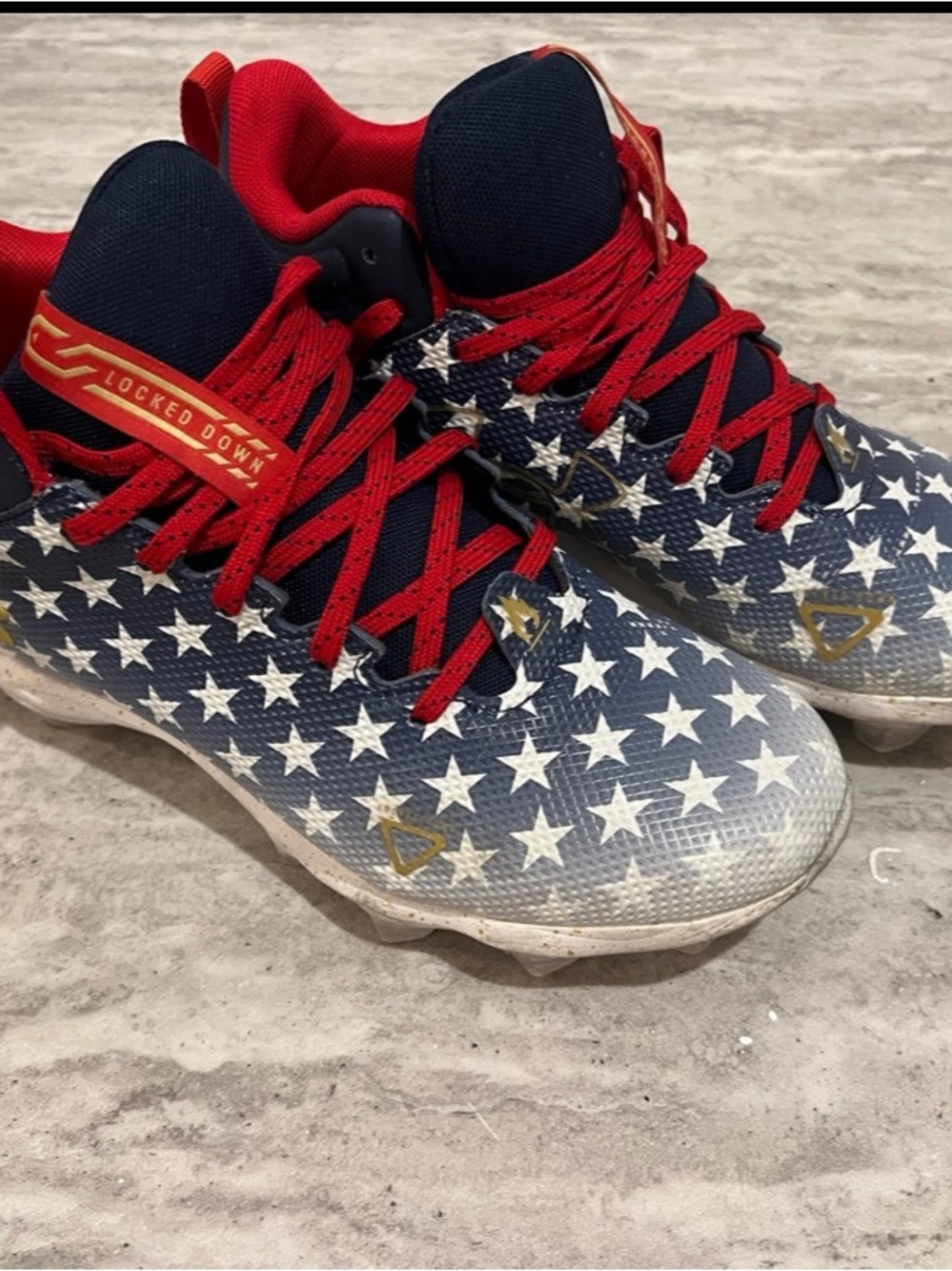 Under Armor brand Youth USA Stars and Stripes Football Cleats